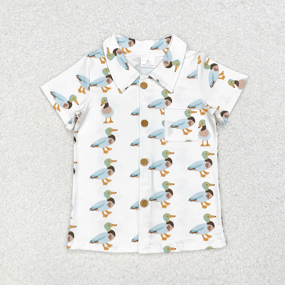 Baby Boys Mallard Duck Short Sleeve Shirt Top