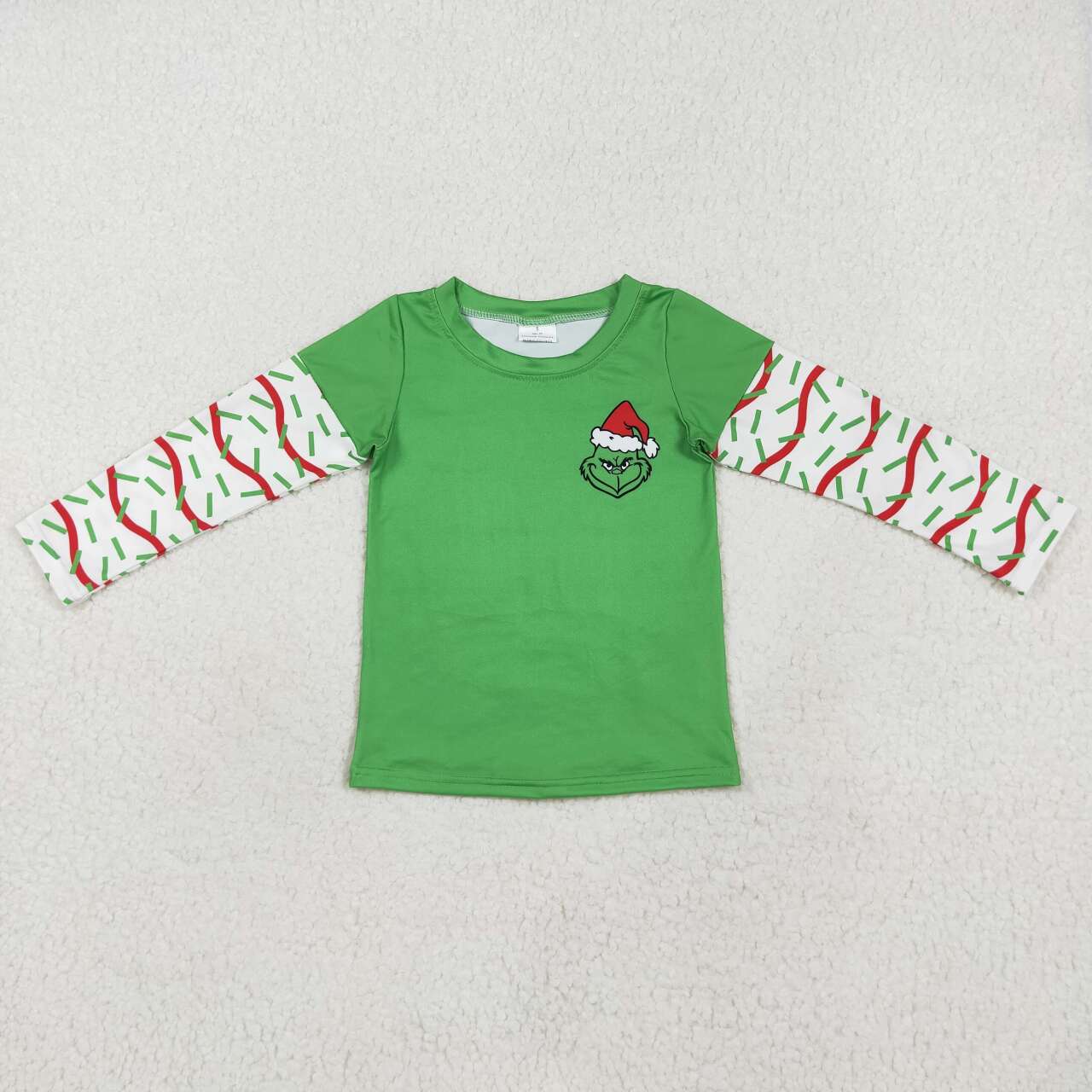 BT0770 Green Frog Sprinkles Print Boys Christmas Tee Shirts Top