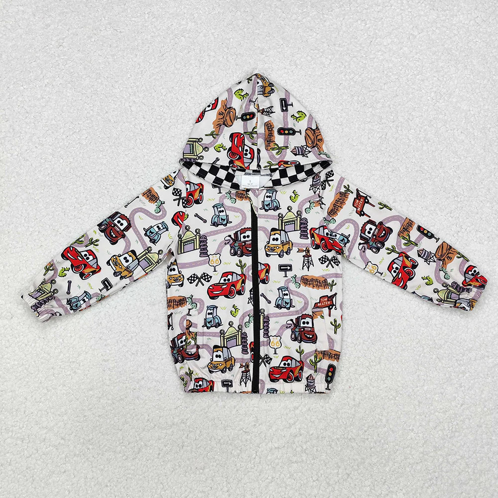 Baby Boys Cartoon Car Hoodie Top Zipper Cardigan