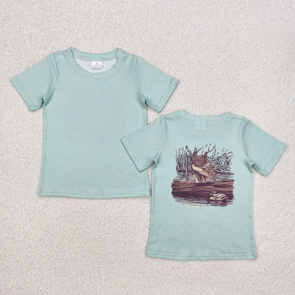 5 Back Prints Baby Boys Hunting Short Sleeve Tee Shirts Tops