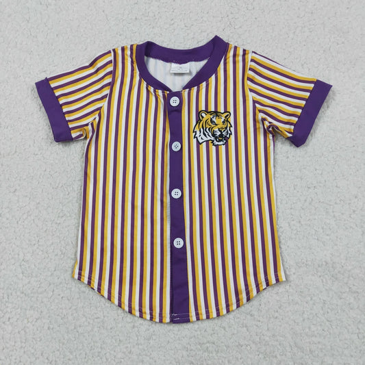 Sibling Mama and Me Kids Bows LSU Tigers Team Clothes Sets Polo Shirt Yoga Active Butterfly Shorts