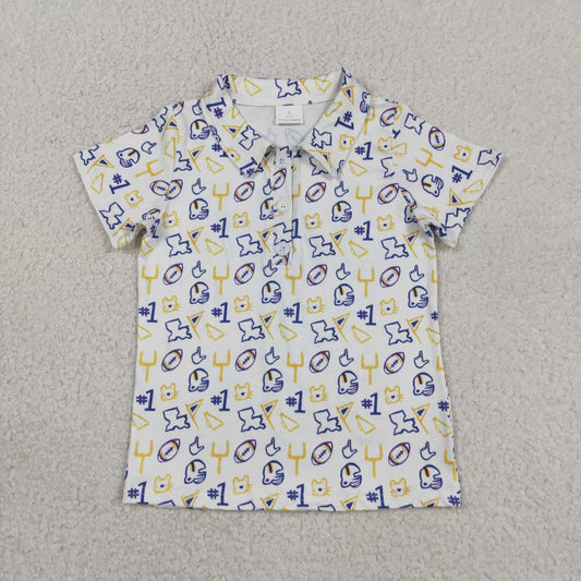 BT1763 Football Teams #1 Cheer Baby Boys Short Sleeve Polo Shirt Top