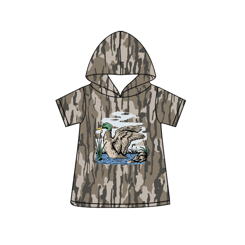 4.3 Toddler Boys Camo Duck Hunting Short Sleeve Hoodie Top Preorder