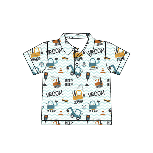 4.13 BT1793 Preorder Construction Trucks BEEP Boys Polo Tee Shirts Top