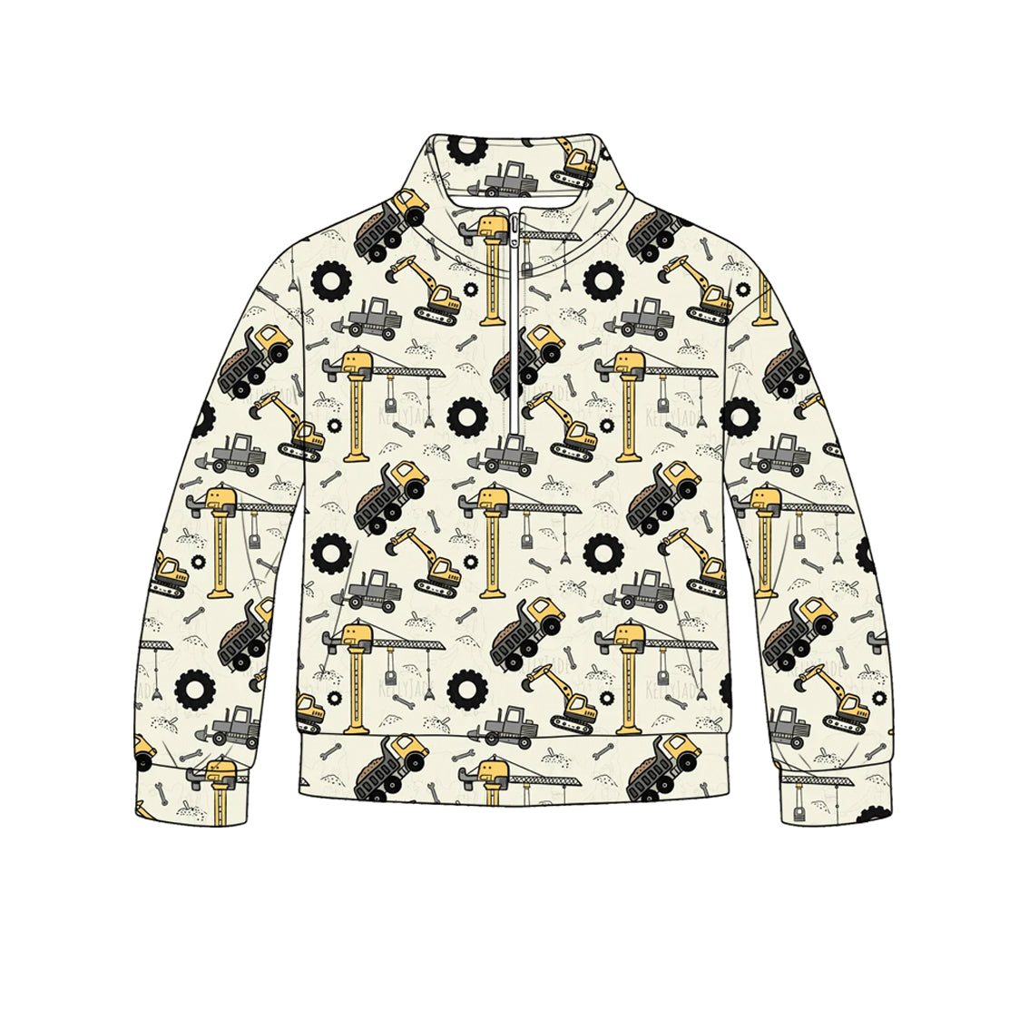 5.9 Boys Construction Truck Long Sleeve Quarter-Zip Pullover Preorder