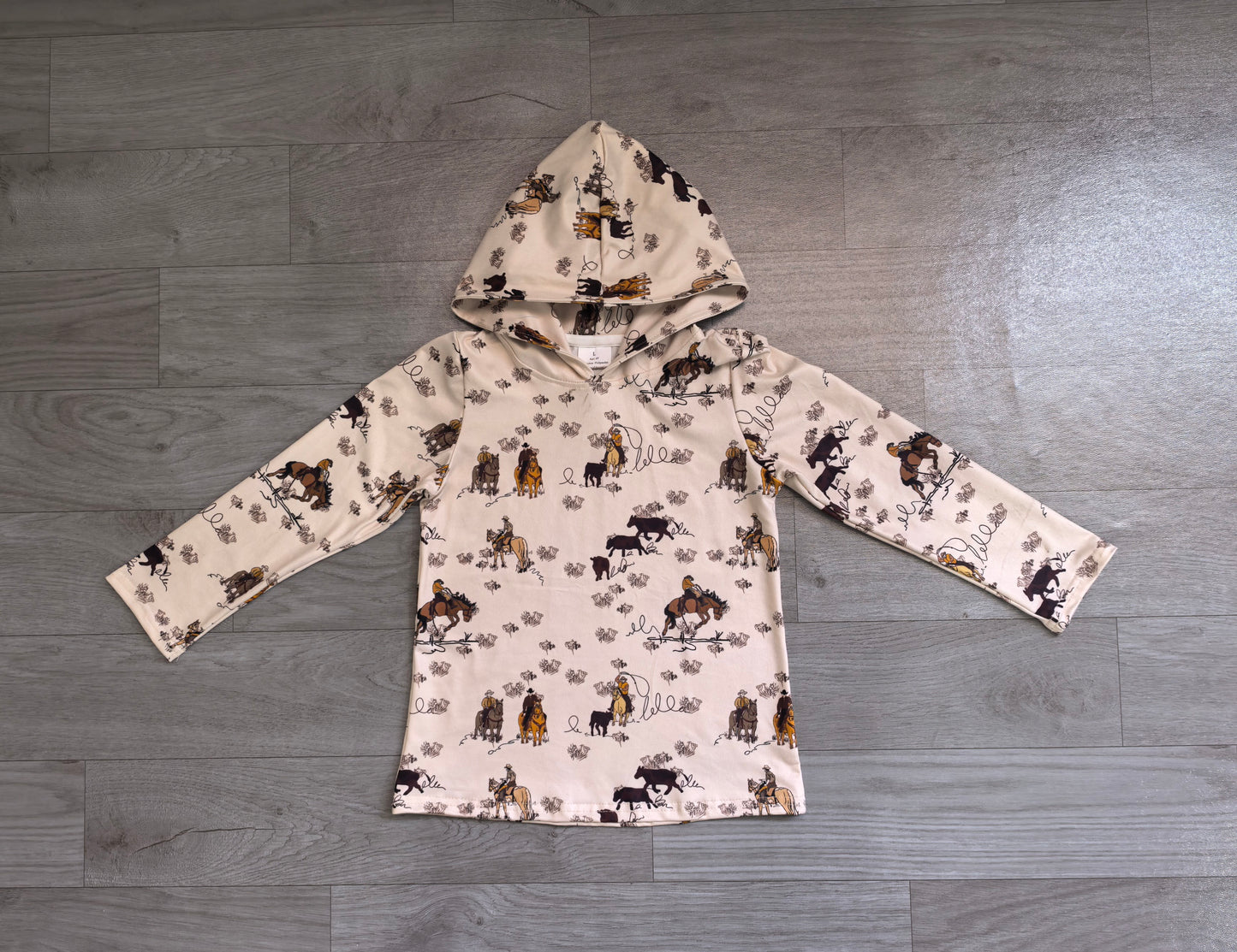 Preorder Cowboys Print Boys Long Sleeve Hoodie Top