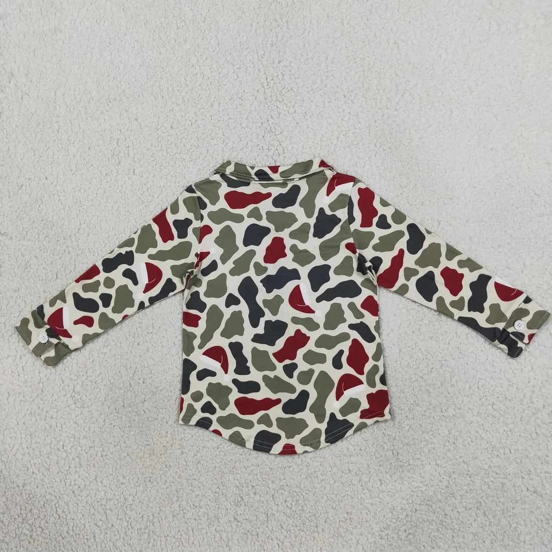 Sibling Baby Boys Christmas Green Red Camo Long Sleeve Pajama Set and Shirt Top