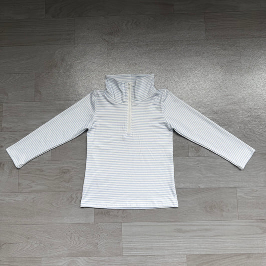 7.6 BT1878 Preorder Kids Boys Blue Long Sleeve Zipper Pullover Top