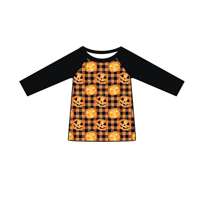 8.7 Preorder Kids Boys Halloween Pumpkin Face Long Sleeve Top