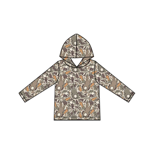 9.9 BT1965 Preorder Baby Boys Easter Camo Rabbit Long Sleeve Hoodie Top