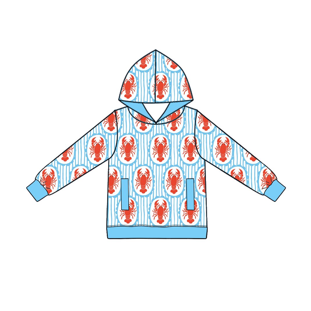 9.18 BT1974 Preorder Baby Boys Crayfish Long Sleeve Hoodie With Pocket