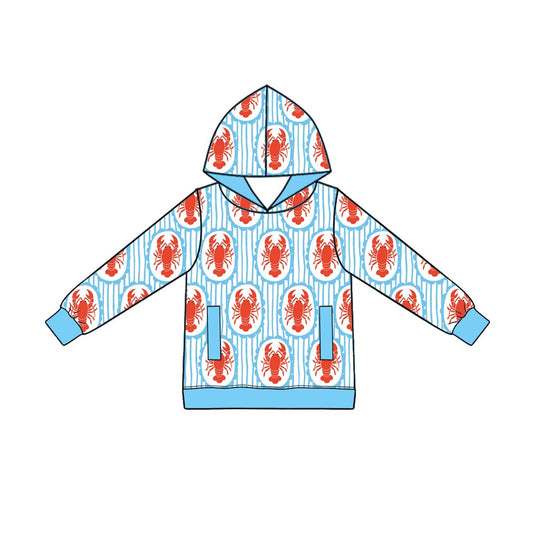 9.18 BT1974 Preorder Baby Boys Crayfish Long Sleeve Hoodie With Pocket