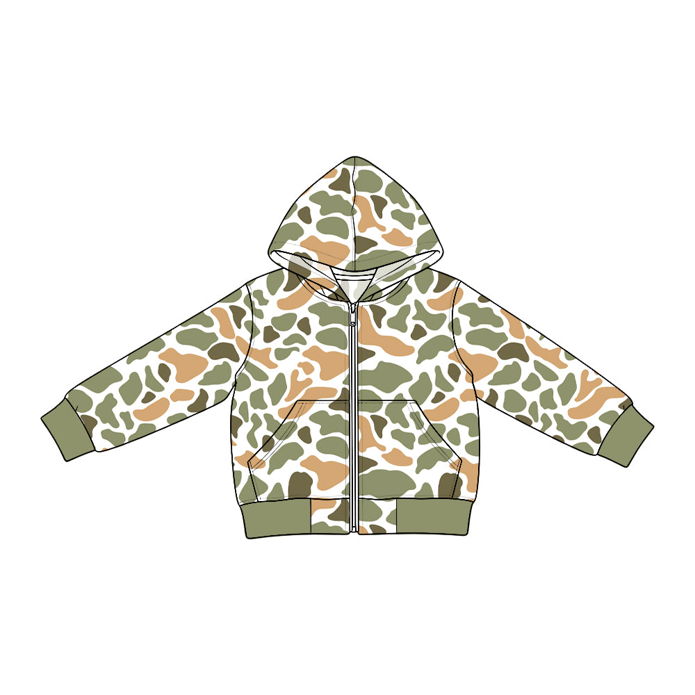 10.21 BT2017 Preorder Kids Girls Orange Green Camo Denim Jacket