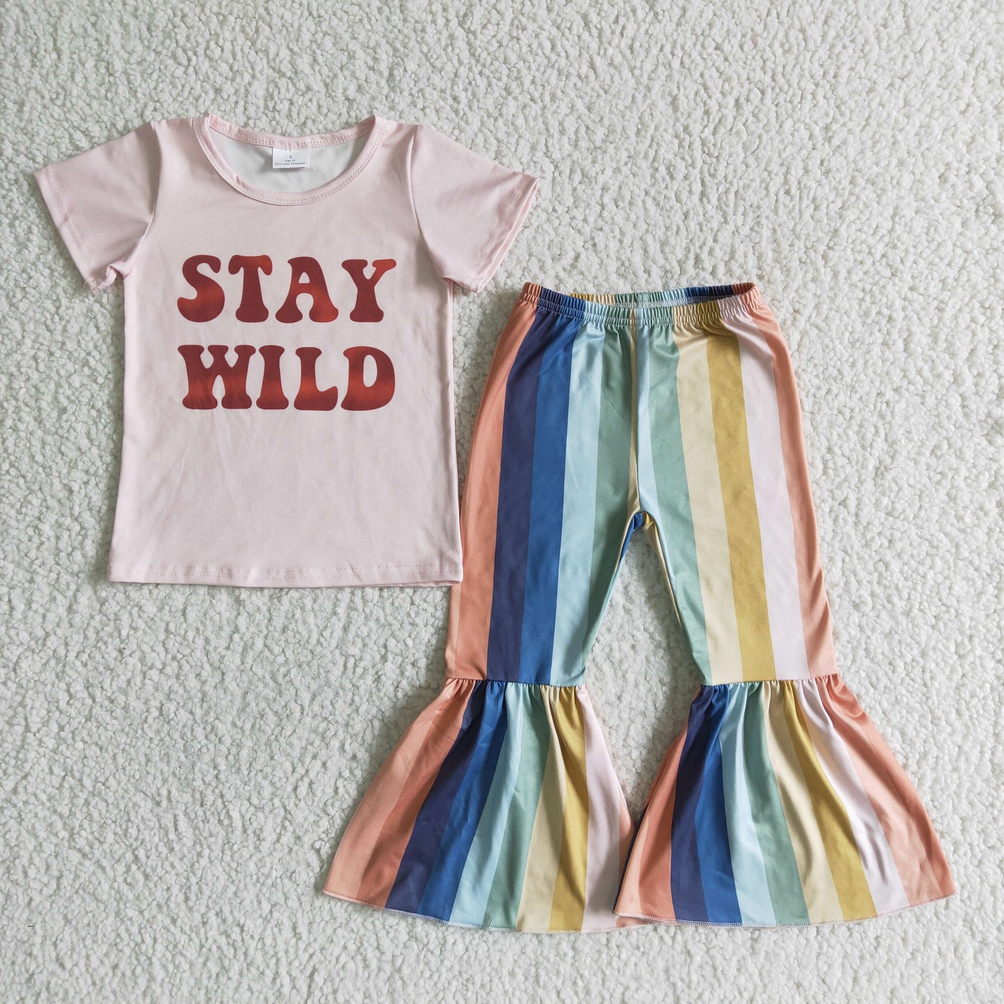 (Promotion) Short sleeve bell bottom pants outfits C11-3