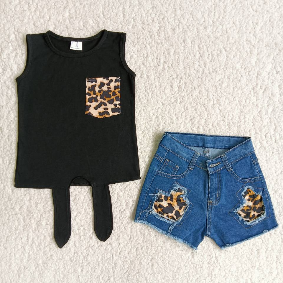 Girls denim shorts summer outfits D12-11