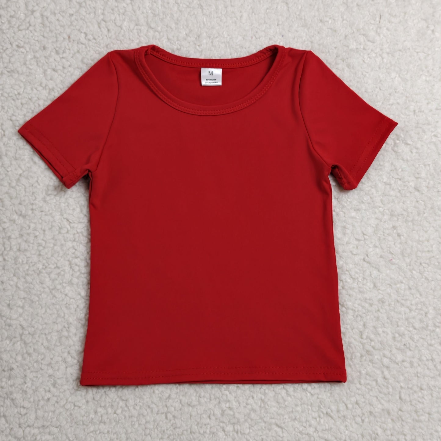 Kids Girls Red Active Short Sleeve Top