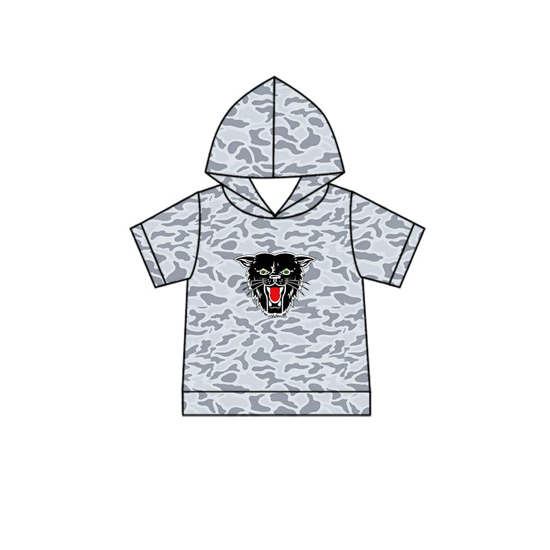 (Custom Design Preorder MOQ 5) Teams Dexter Bearcats Grey Camo Print Kids & Adult Hoodie Top