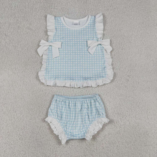 3 Colors Baby GIngham Bummie Set Sibling Wear
