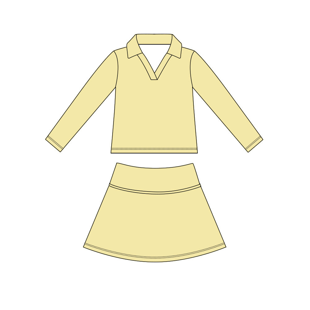 4.15 Yellow Pullover Top with Skort Active Outfit Preorder