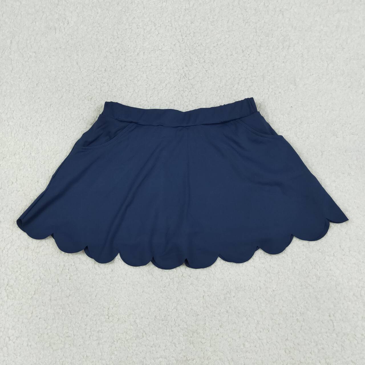 GLK0236 Navy Girls Bottom Yoga Pockets Skirts Shorts