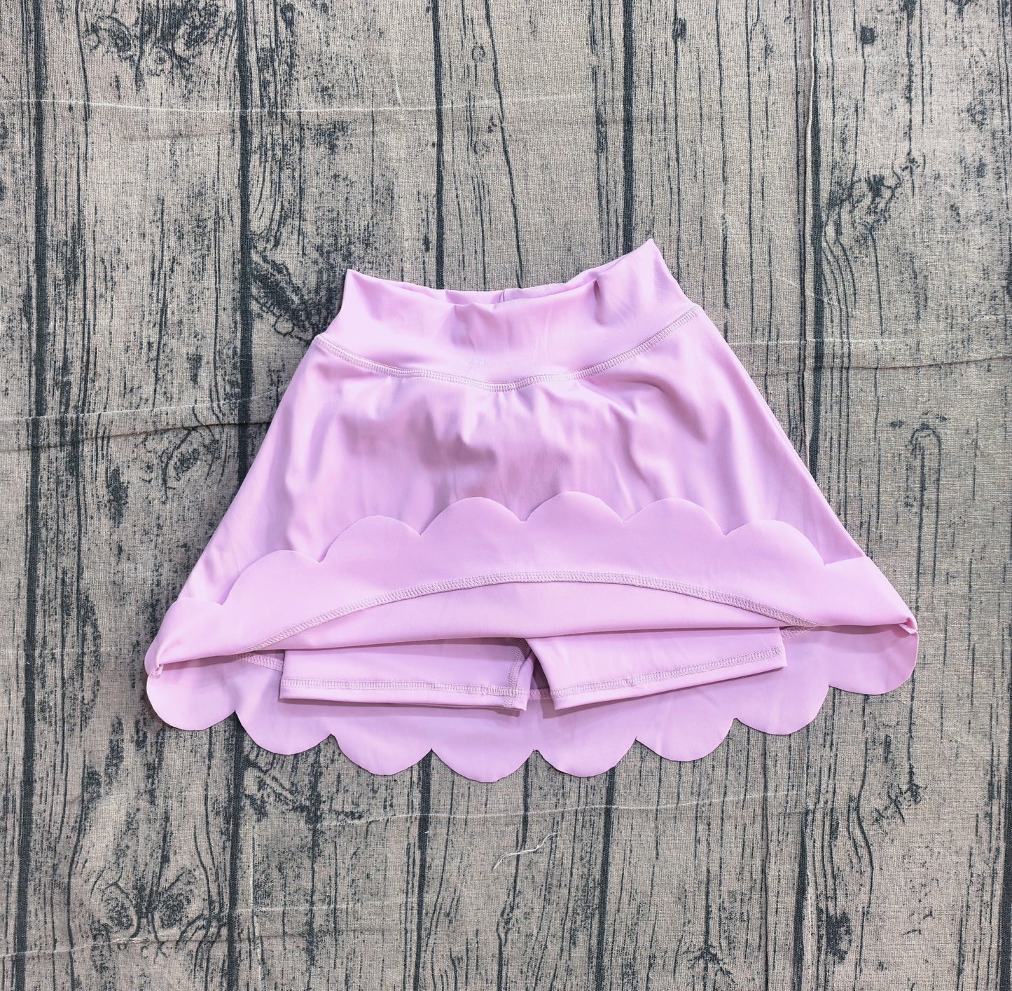 Preorder Pink Color Girls Bottom Scallop Yoga Active Skirts