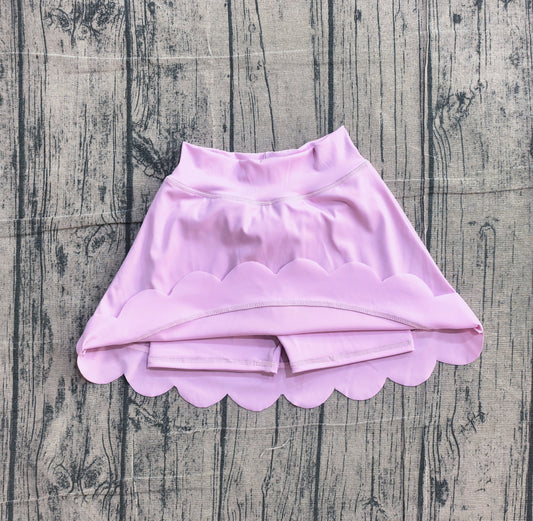 Preorder Pink Color Girls Bottom Scallop Yoga Active Skirts