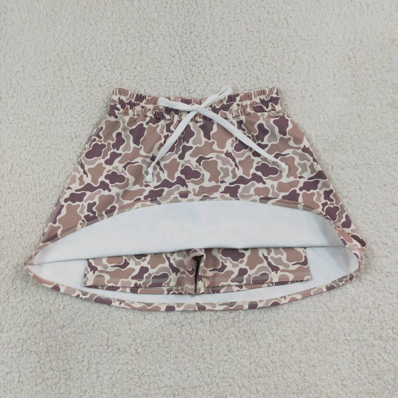 GLK0314 Brown Camo Active Skort Adult Women Hunting Yoga Skirts