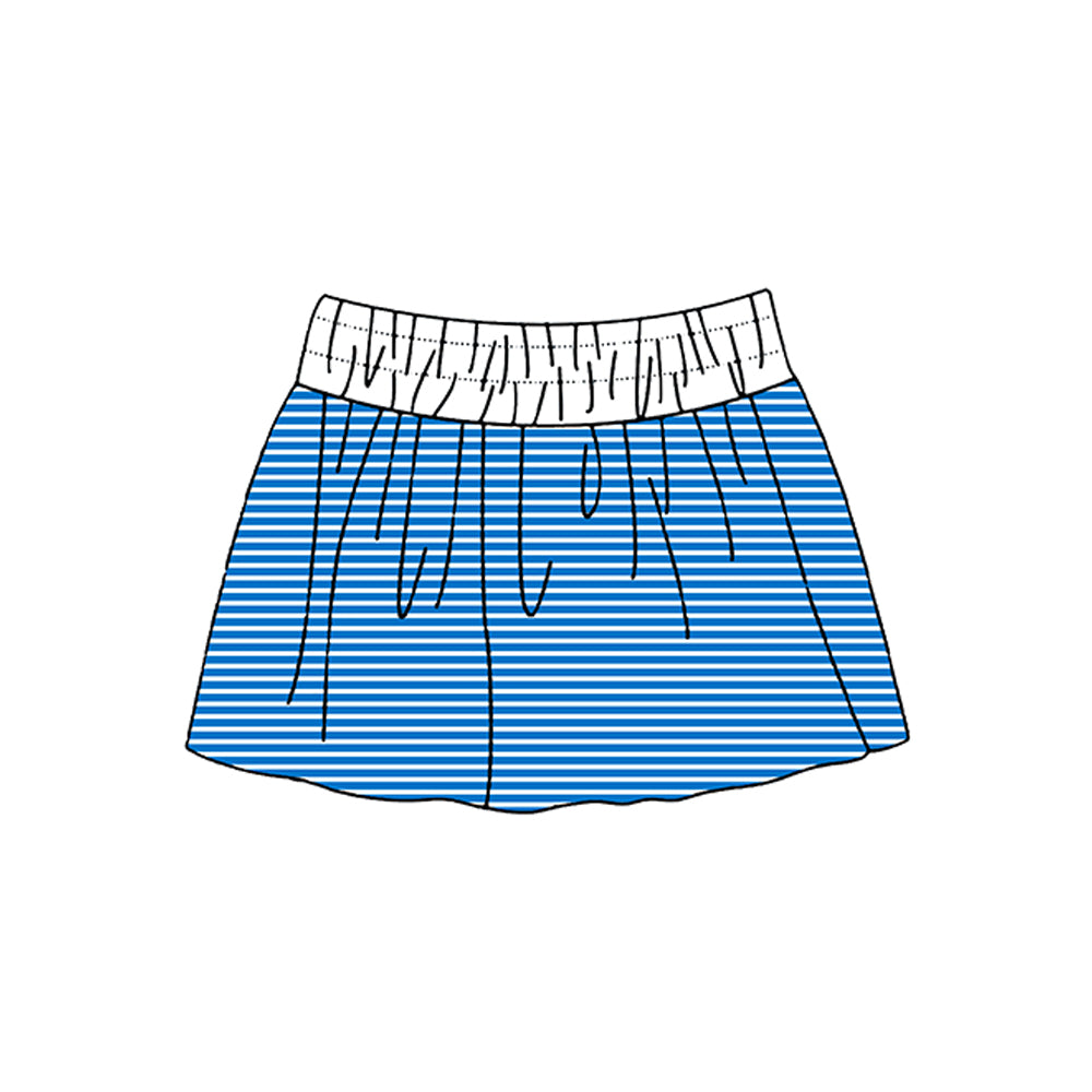 7.2 Preorder Girls Blue White Striped Actice Skirt