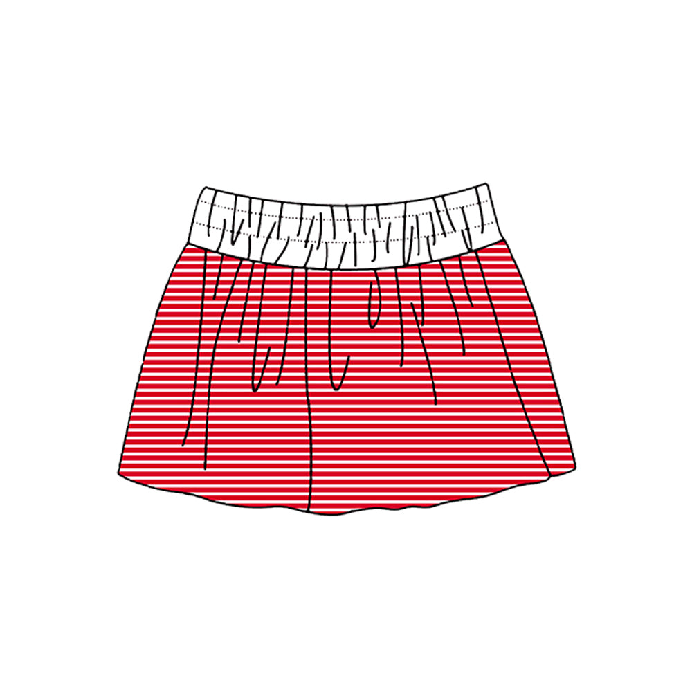 7.2 Preorder Girls Red White Striped Actice Skirt