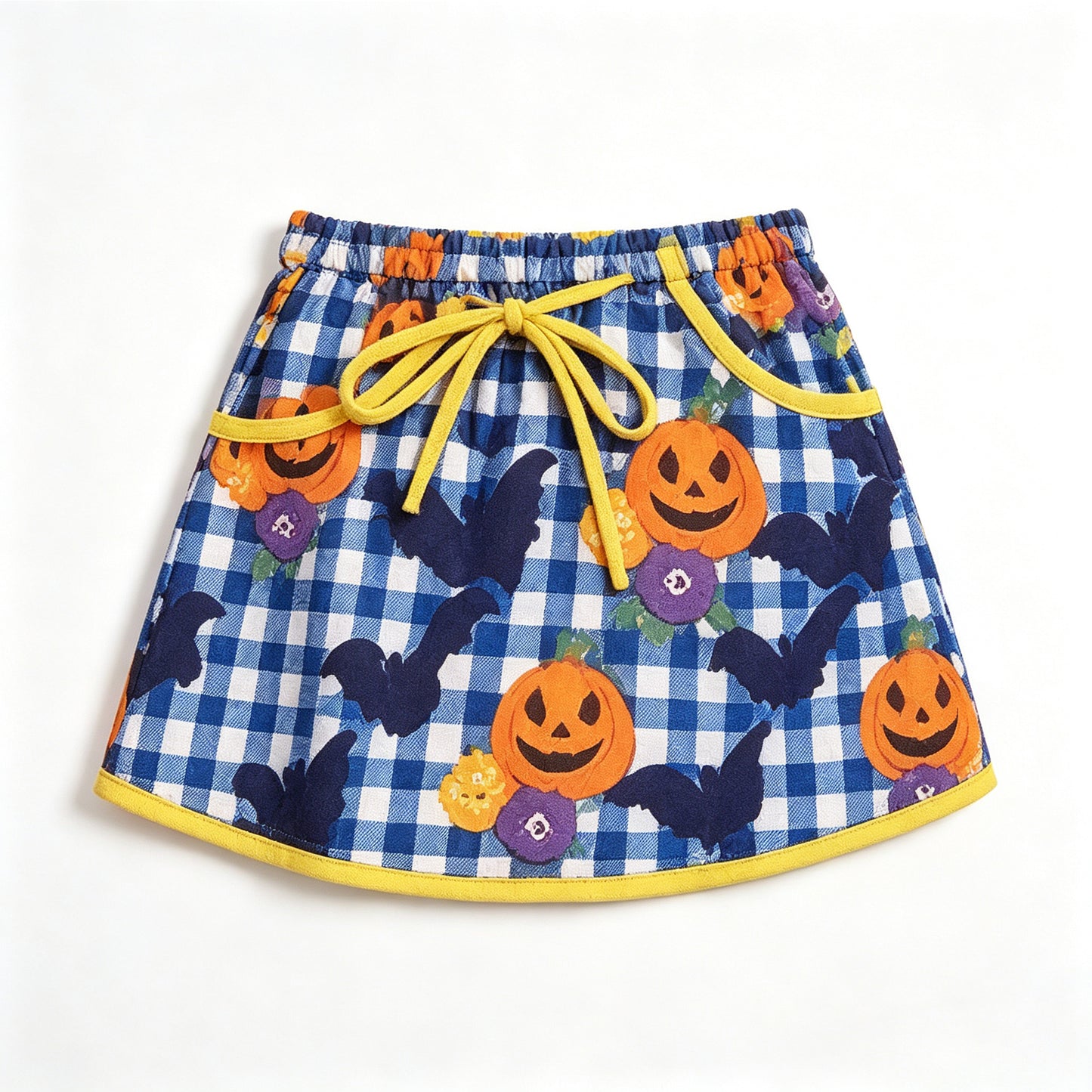 7.11 Preorder Kids Girls Halloween Pumpkin Bat Skirt