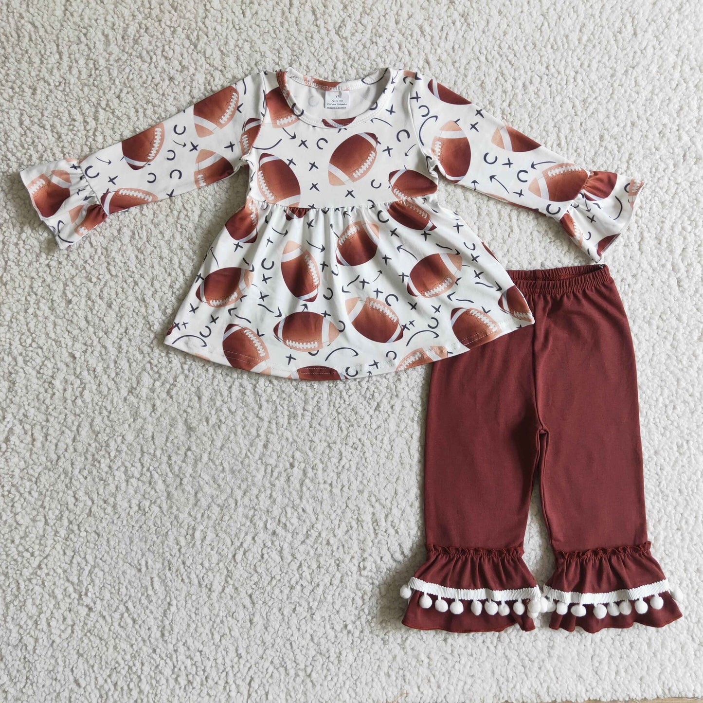 Girls fall Football tunic top outfits GLP0267