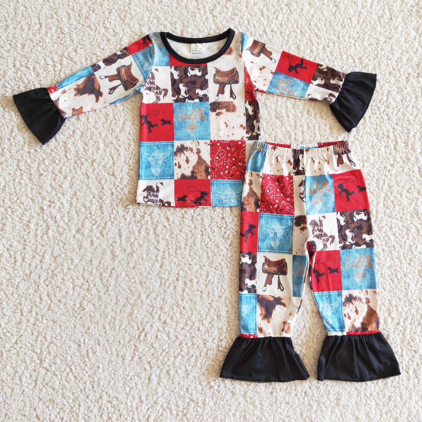 Girls saddle up design pajama set GLP0339