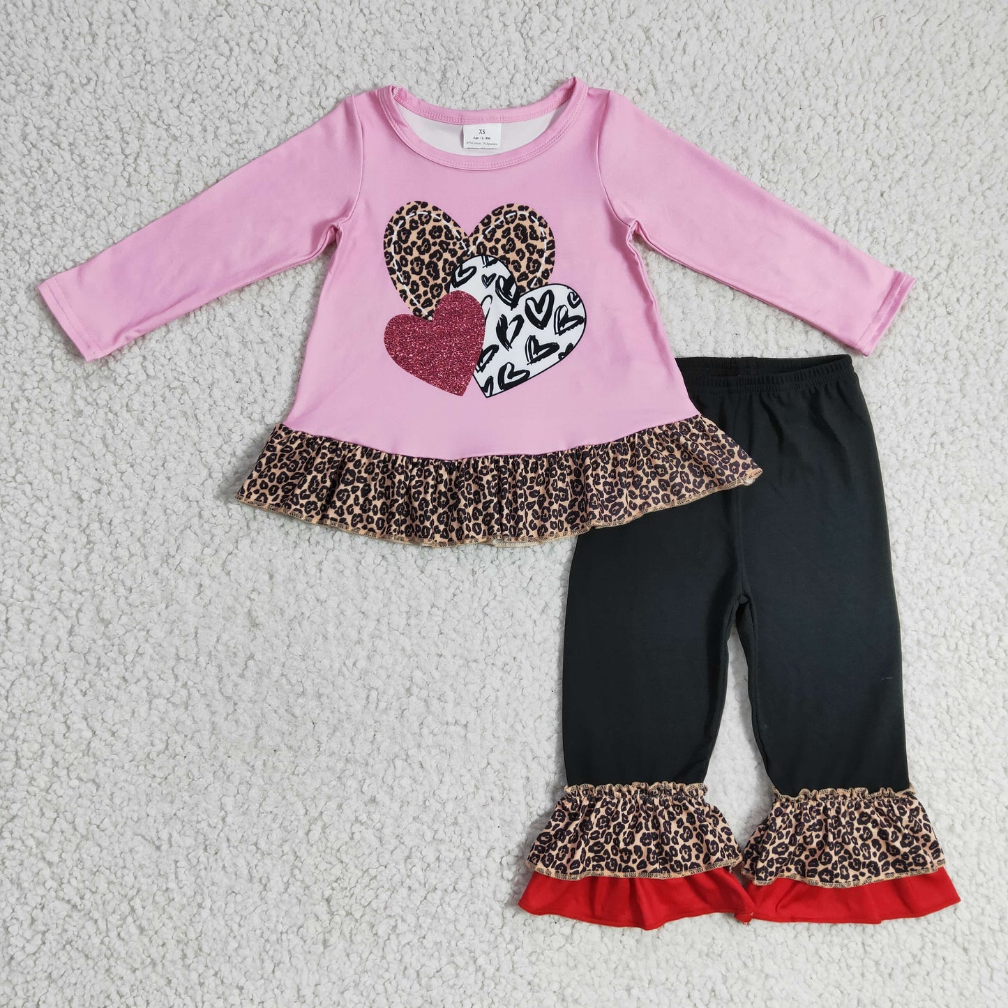 Girls heart print Valentine's Day outfit GLP0385