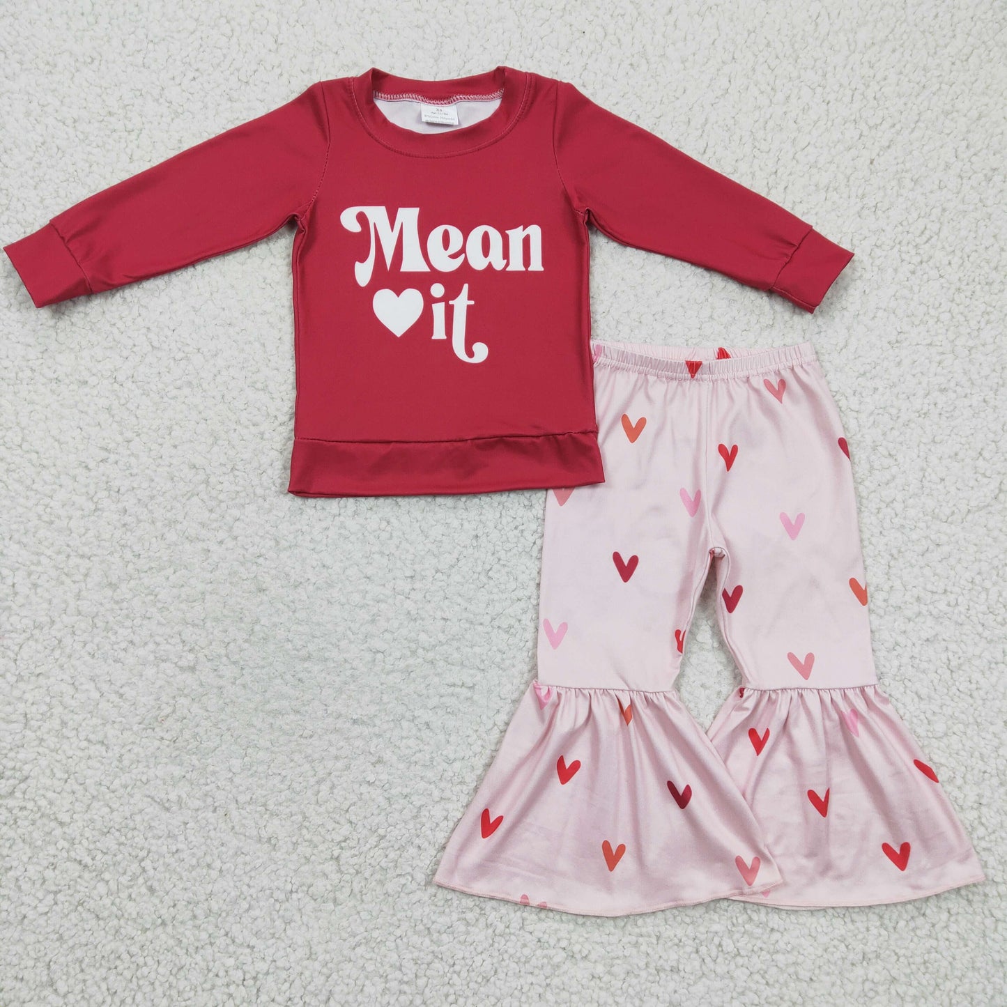 Girls Valentine's Day bell pants outfits GLP0396