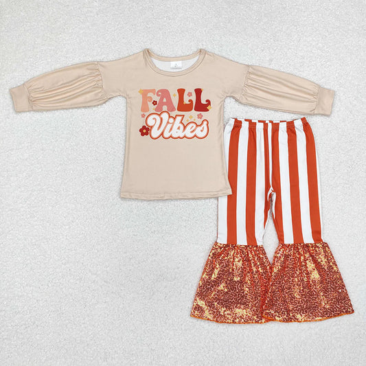Sibling Baby Girls Fall Shirt Bell Pants Outfits Sets