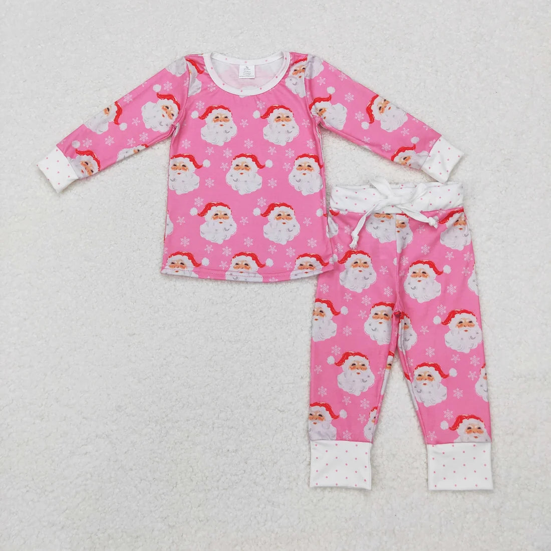 Sibling Baby Girls Santa Plaid Christmas Bamboo Pajamas Clothes Sets