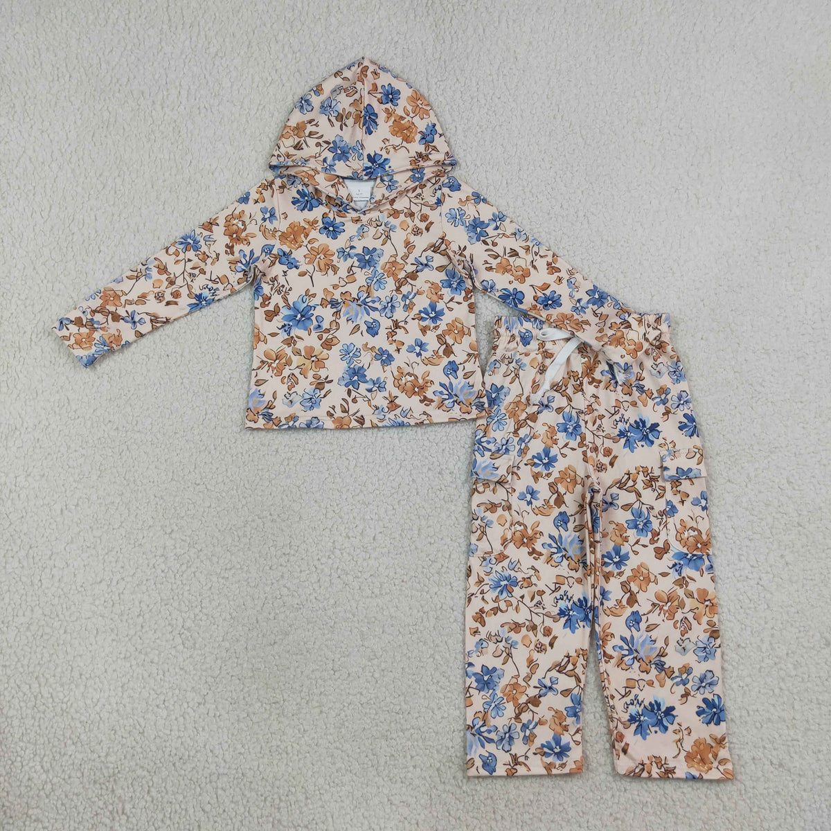 Sibling Baby Girls Fall Floral Long Sleeve Hoodie Top Jogger Outfit