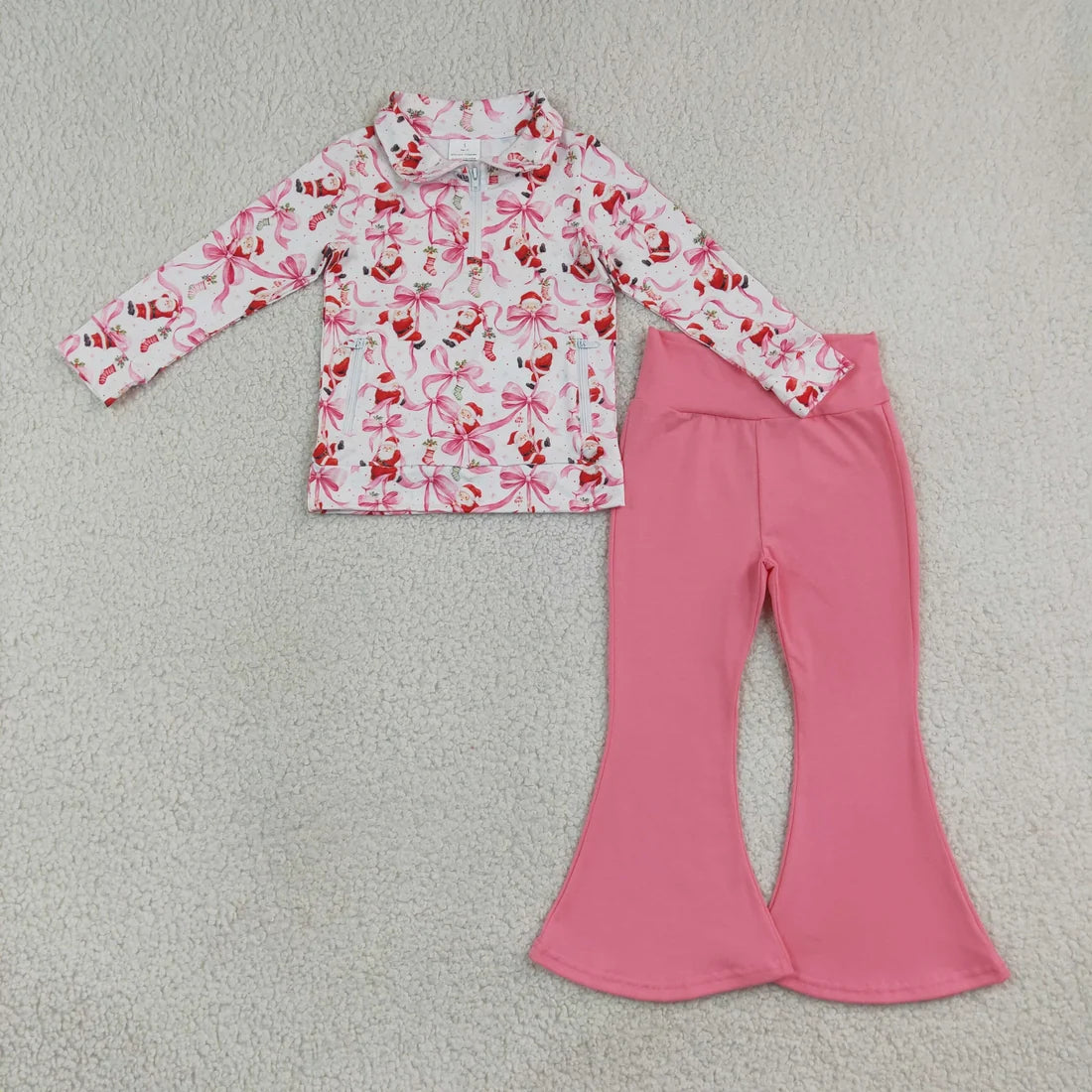 Sibling Baby Girls Halloween Christmas Long Sleeve Zipper Pullover Top with bell Pants Outfit