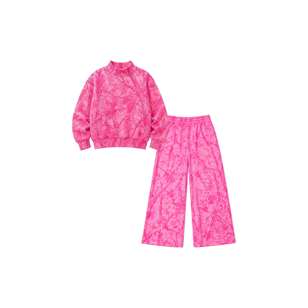 8.8 GLP3650 Preorder Pink Branch Print Long Sleeve Top Pockets Pants Girls Clothes Set