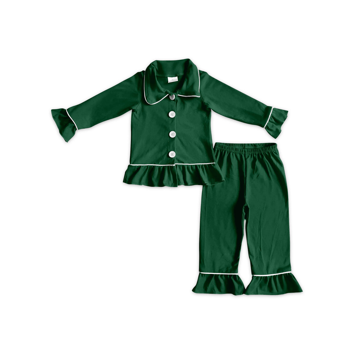 8.27 GLP3781 Preorder Kids Girls Green Cotton Pajama Set
