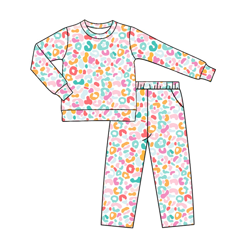 10.29 GLP4082 Preorder Colorful Leopard Print Girls Clothes Set