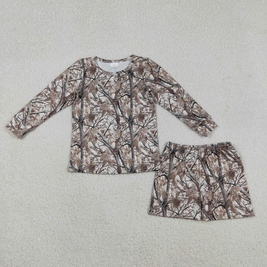 Sibling Baby Girls Short Sleeve Southern Hunting Camo Top Shorts Pajamas Sets