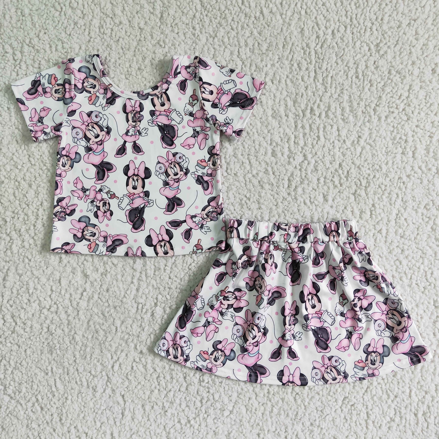 (Promotion)Short sleeve top and skirt summer outfits GSD0039