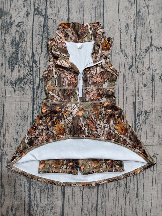 Baby Girls Camo Leaves Athletic Active Wear Knee Length Dresses Preorder