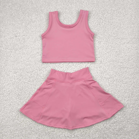 Toddler Girls Pink Sleeveless Top & Skort Active Outfit