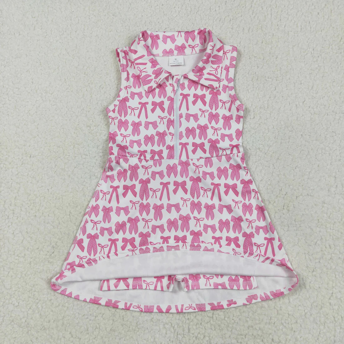 Sibling Baby Girls Colorful Bows Yoga Active Wear Skort Knee Length Dresses