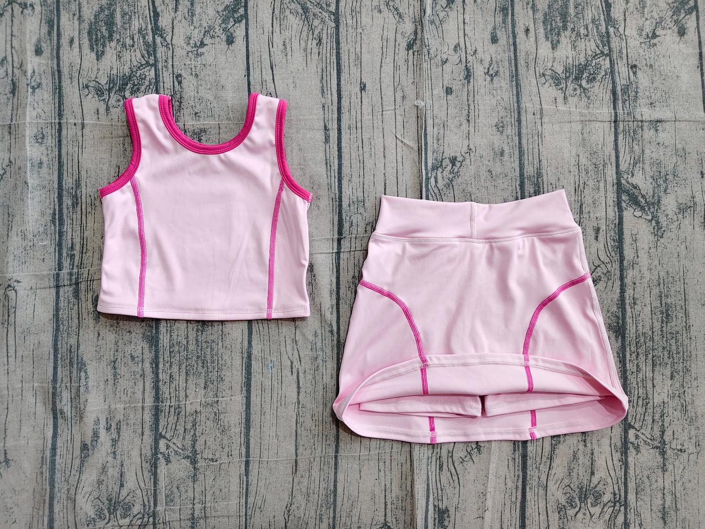 GSD2675 Kids Girls Bright Pink Tank Top with Skort Active Outfit Preorder