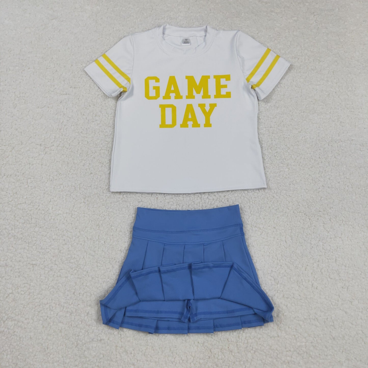 8 Colors Teams Game Day Top Skort Girls Summer Active Clothes Set Sisters Yoga Styles