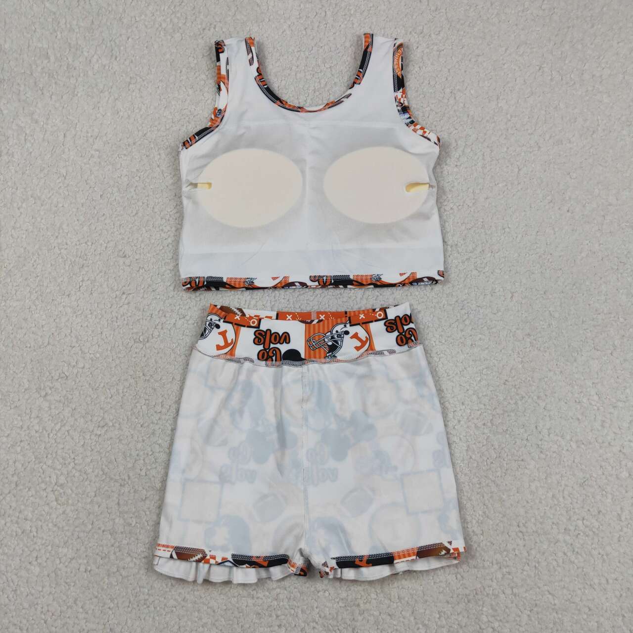Teams Tennessee VOLS Tank Top Ruffle Skirts Shorts Girls Summer Yoga Clothes Set