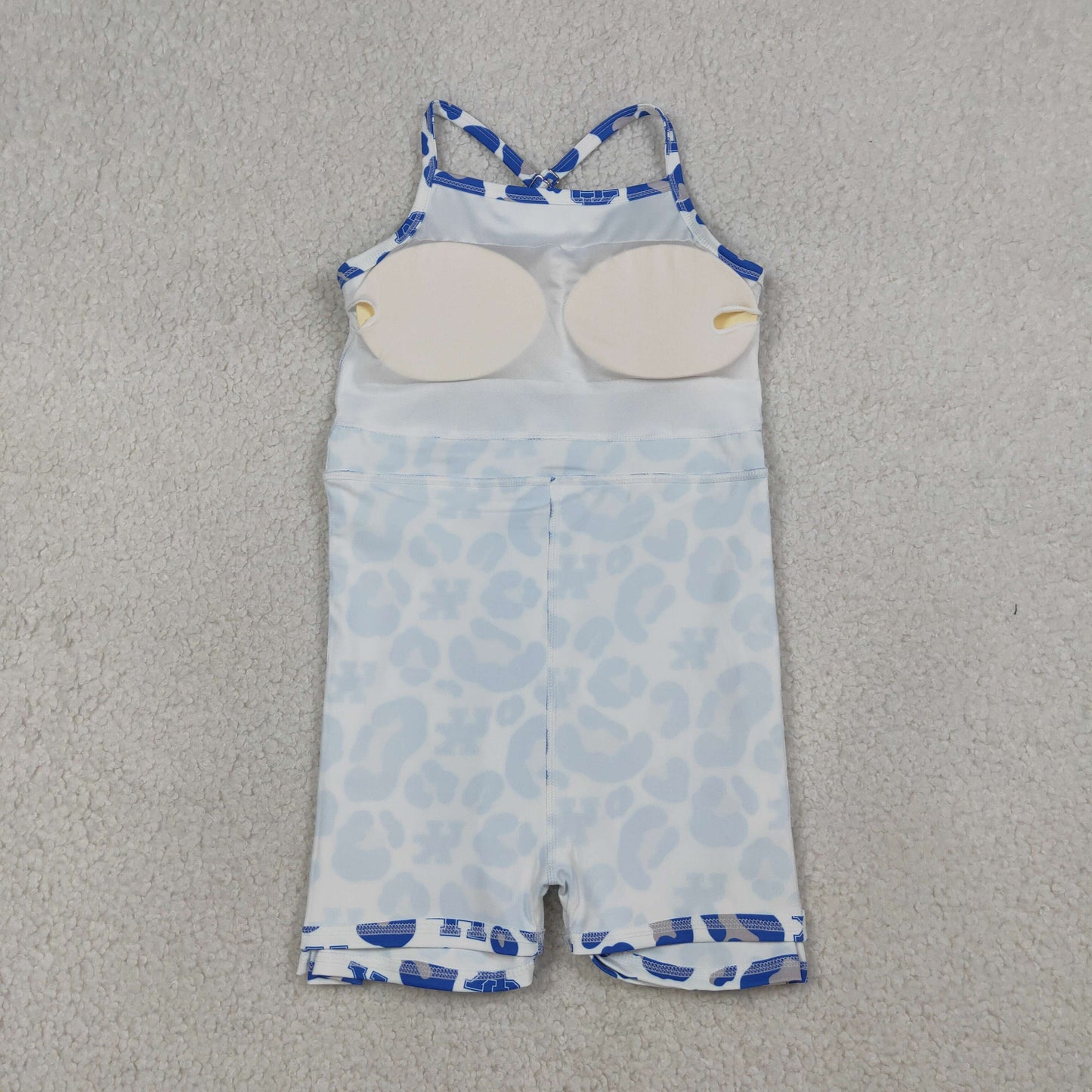 GSD3630 Teams Kentucky Leopard Print Girls Summer Strap Shorts Ruffle Knee Length Yoga Dress